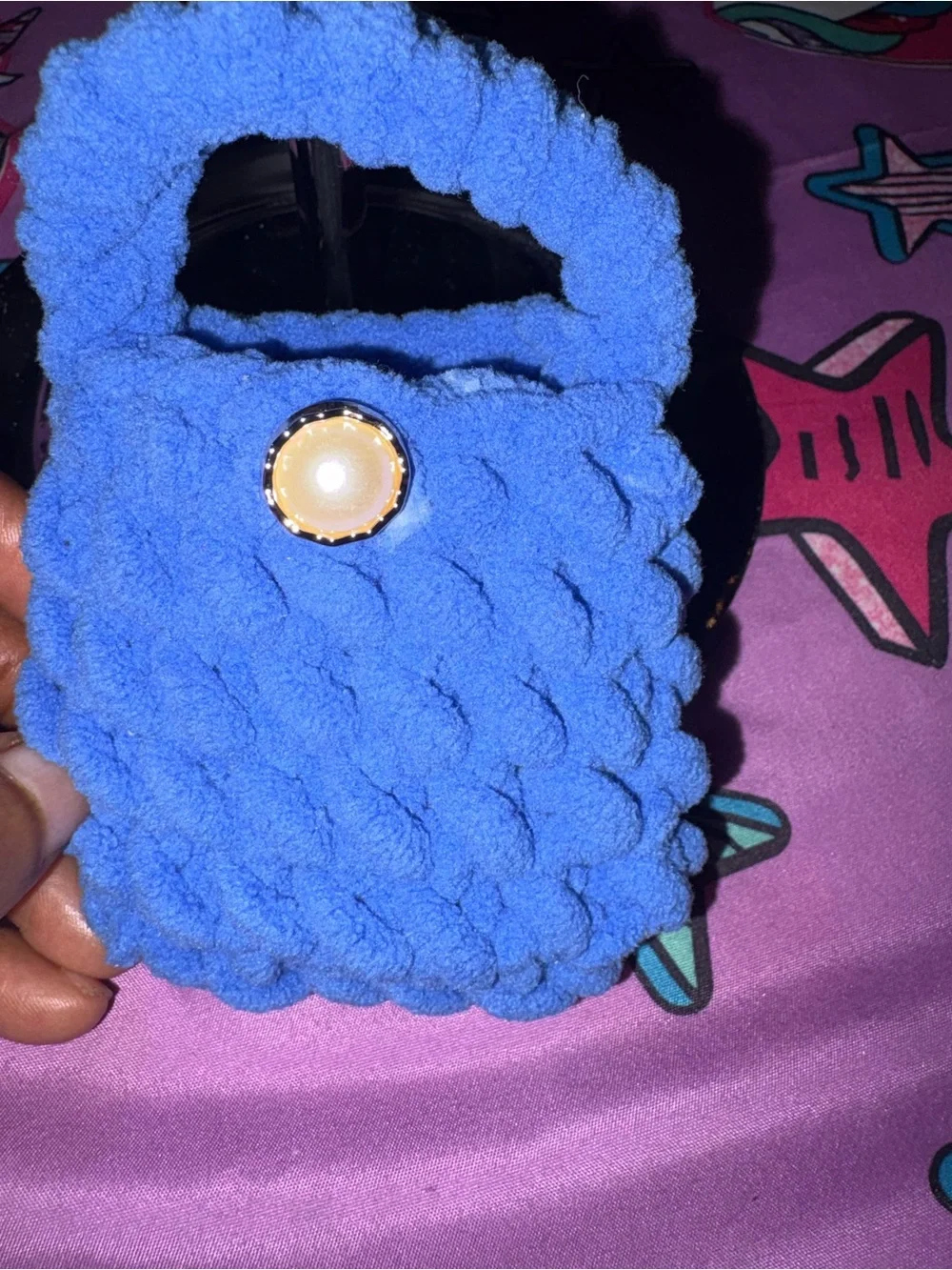 Hello Kitty Plush Blue & White Wrist Bag